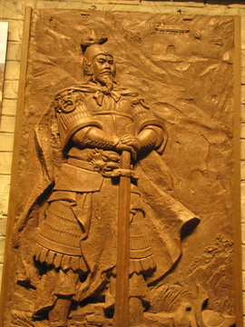 天津博物馆 古代英雄浮雕像