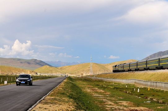 青藏铁路和公路
