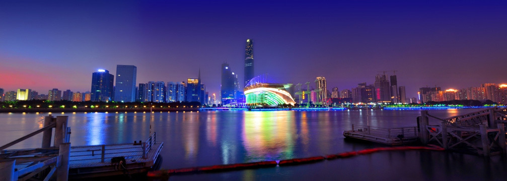 广州珠江海心沙夜景全图