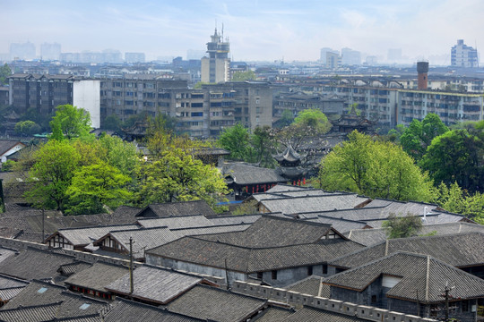 都江堰西街鸟瞰