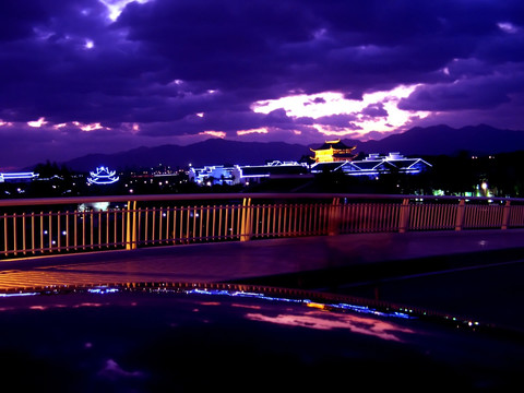 城市夜景 夜晚天空