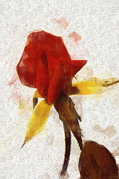 抽象画 油画玫瑰