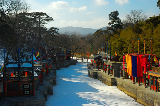 颐和园苏州街的冬景