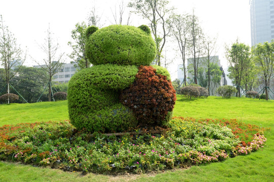 成都绿化植物造型熊猫