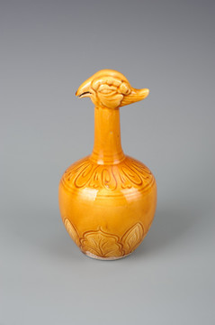 古玩瓷器 鸟头长颈瓶
