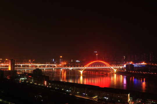 重庆菜园坝长江大桥夜景