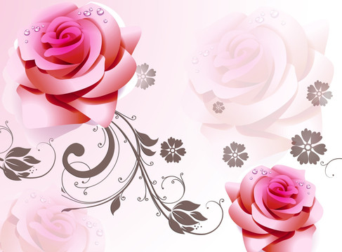 大型高清时尚玫瑰花纹图