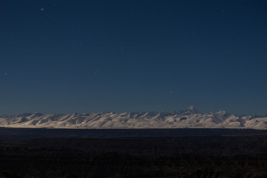 星空下的雪山