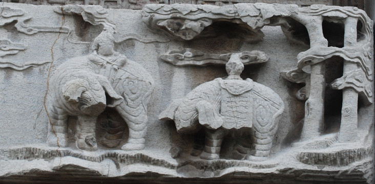 石坊大象雕刻