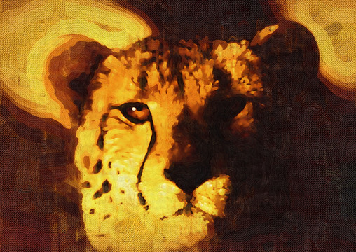 猎豹抽象装饰画