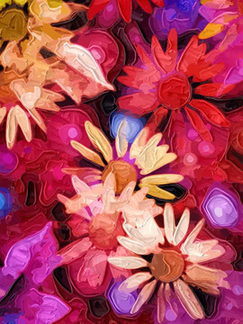 花朵装饰画 抽象绘画