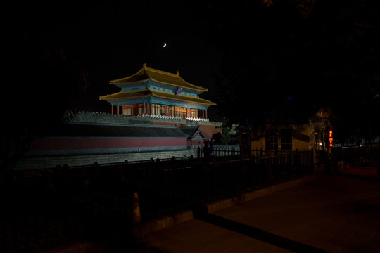 故宫博物院神武门夜景