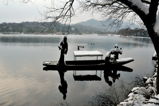 西湖 杨公堤 茅家埠 雪景