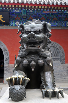 北京法源寺天王殿铜狮子