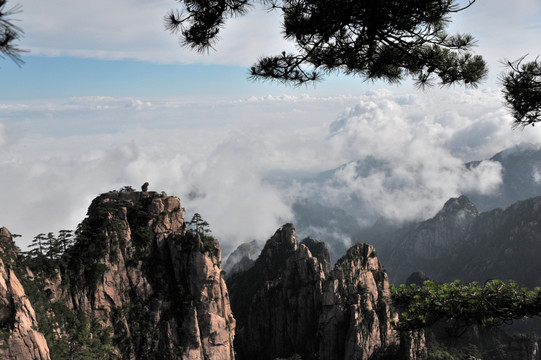 黄山 春季 北海景区 云雾 蓝