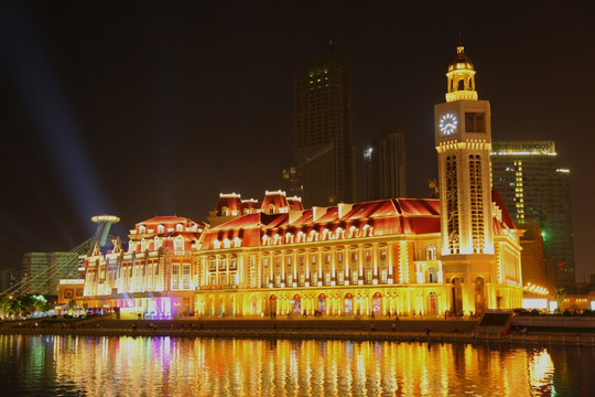 天津海河夜景