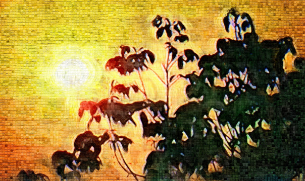 晚霞装饰画