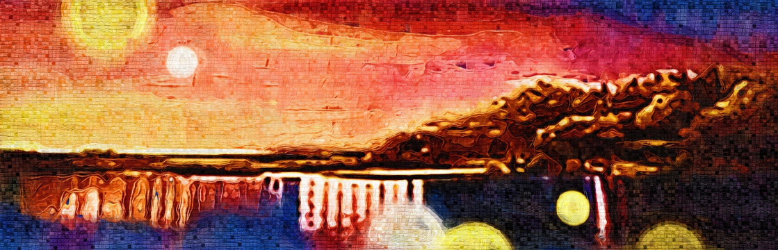 晚霞装饰画