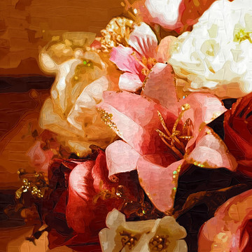 花无框画