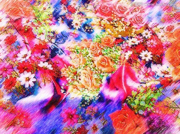 花纹油画