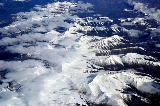 西藏风光 雪山航拍