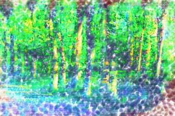 抽象画树林 无框画 装饰画