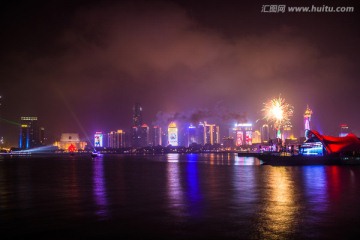 青岛夜景 烟花