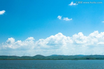 坝上闪电湖天空