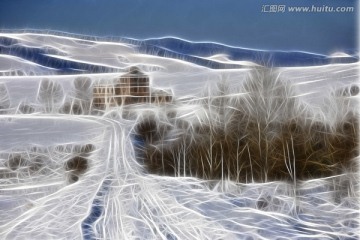 冬野即景 电脑抽象画
