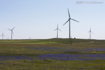 辉腾锡勒草原上的大风车