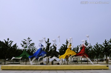 北京奥运场馆圣火传递雕塑