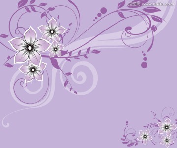 紫色五叶花花纹