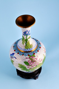 菊花景泰蓝瓶