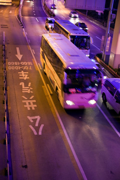 上海夜景 交通 道路