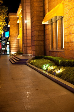 上海淮海路夜景 商业街 商场