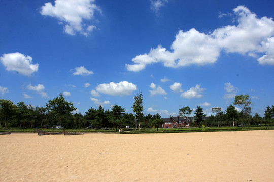 沙滩 蓝天 白云