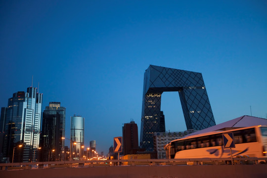 北京 三环路 清晨 都市 城市