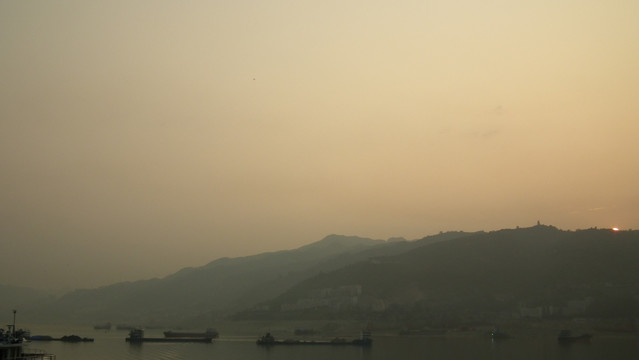 长江三峡 黄昏 日落 落日