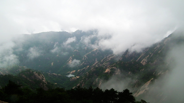 安徽黄山 高空 云雾