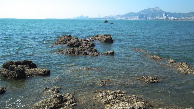 海边景色 青岛石老人