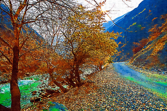 装饰画     小路