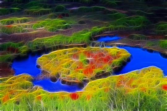 湖泊之秋 电脑画