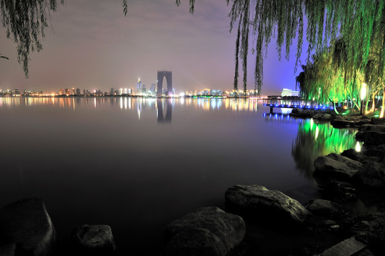 苏州金鸡湖夜景