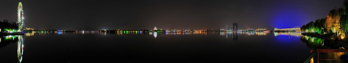 苏州金鸡湖夜色全景