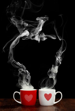 心形烟雾情侣杯