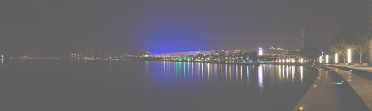 金鸡湖夜色全景图