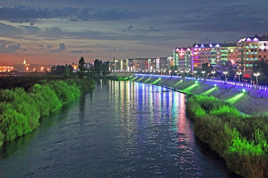 草原城市海拉尔夜色