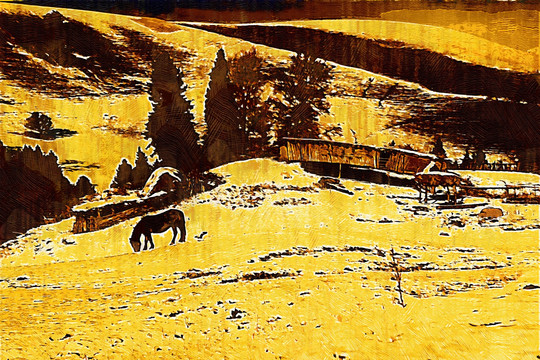 风景装饰画  油画