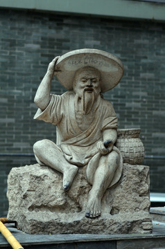 渔翁人物雕塑