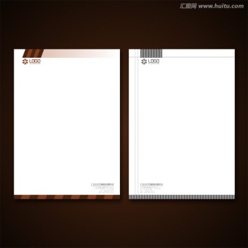 棕色尊贵信纸设计模板图片